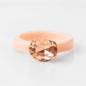 NEW Peach Ring with Gemstone - Size 9
